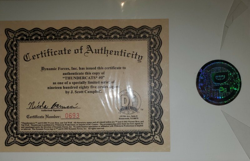 Thundercats #0 DF Signed J. Scott Campbell #693/1985 DC Comics Oct 2002 (NM)