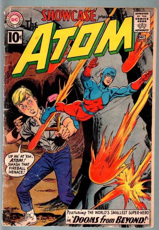 SHOWCASE COMICS #35-ATOM-GIL KANE & MURPHY ANDERSON-SUPERHERO SERIES-DC-196 FR/G