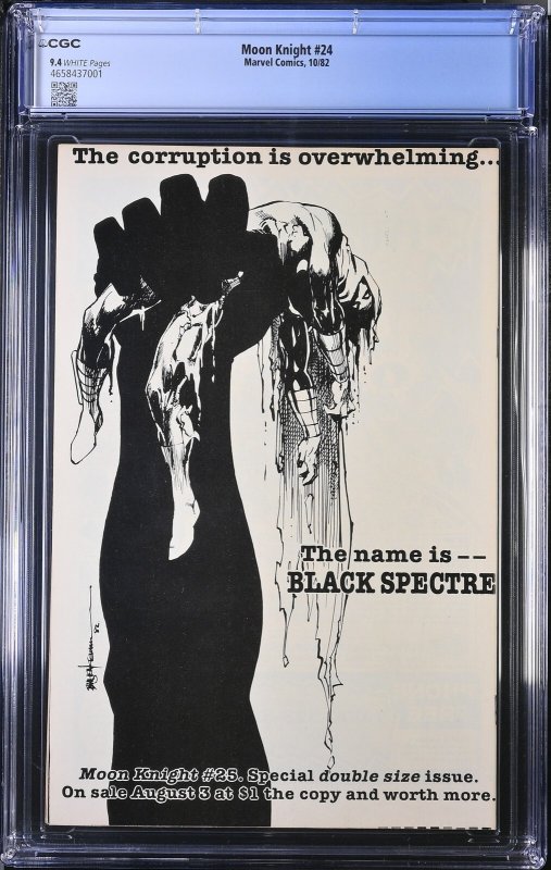 Moon Knight #24 (10/82) Graded CGC 9.4