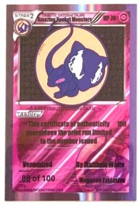 AMAZING POCKET MONSTERS SATOSHI TIJARI BASIC VENOMIZED MEW EMBOSSED FOIL COVER.