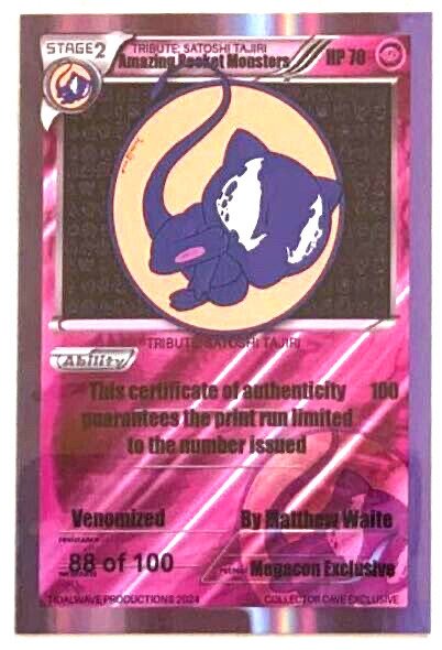 AMAZING POCKET MONSTERS SATOSHI TIJARI BASIC VENOMIZED MEW EMBOSSED FOIL COVER.