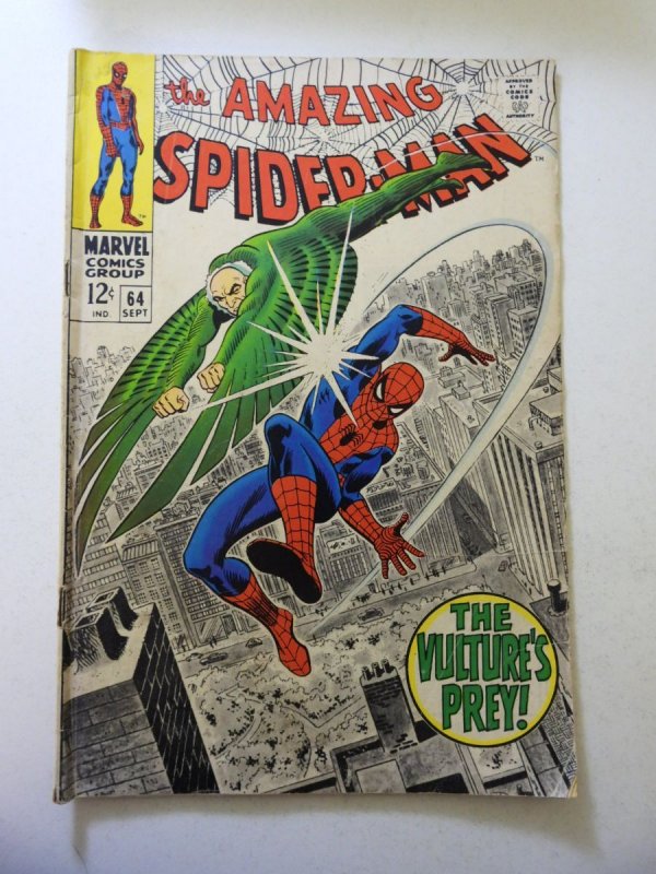 The Amazing Spider-Man #64 (1968) VG+ Condition stain bc