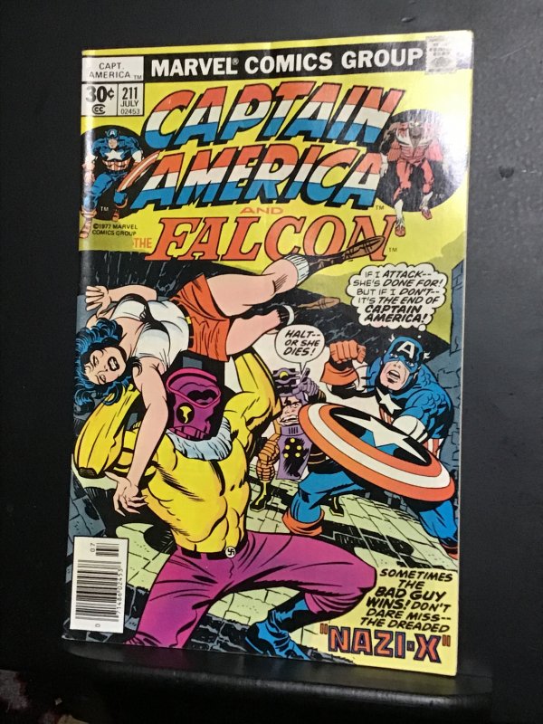 Captain America #211 (1977) high-grade Jack Kirby, first Nazi X! NM- Wow