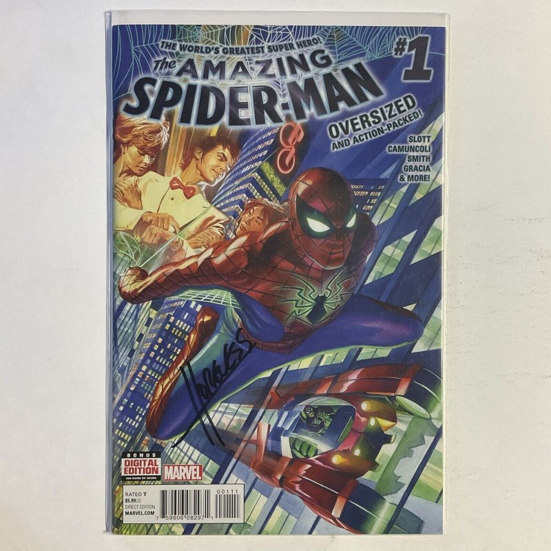 Amazing Spider-Man 1 2015 Signed by Dennis Hopeless Marvel NM near mint