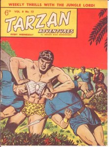 TARZAN ADVENTURES V 8#13  June 1958  UK black & white daily strip reprints