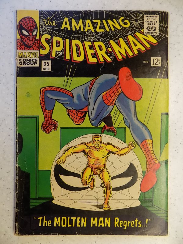 AMAZING SPIDER-MAN # 35 MARVEL ACTION ADVENTURE 2ND MOLTEN MAN DITKO 