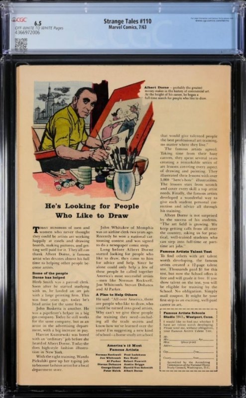 Strange Tales #110 (1963) CGC 6.5