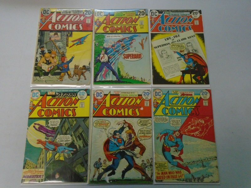 Action Comics lot 18 different 20c covers from #415-442 avg 4.0 VG (1972-74)