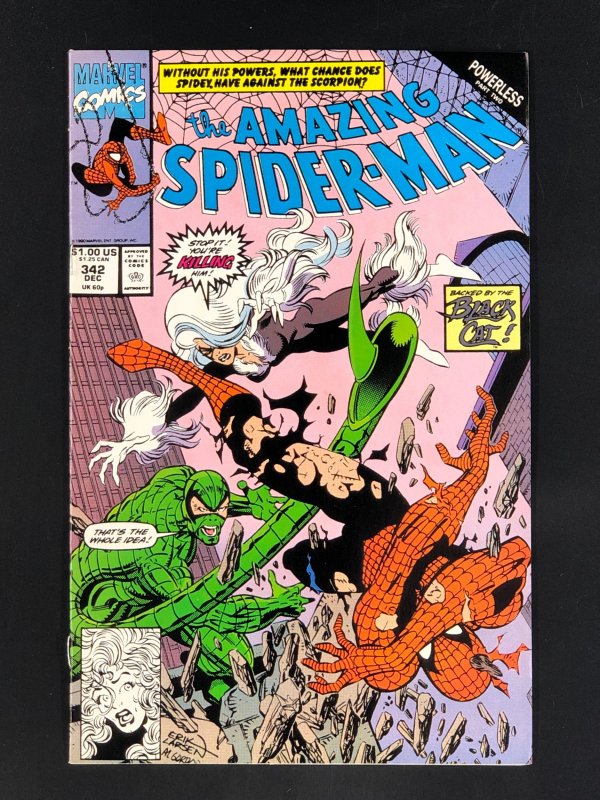 The Amazing Spider-Man #342 (1990) VF- Black Cat & Scorpion!