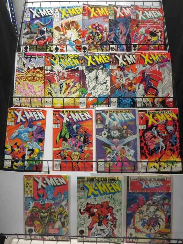 Uncanny X-Men (Marvel 1983-89) #167-243 Lot of 49Diff Pryde Storm Wolverine ++