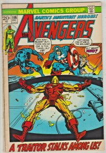 AVENGERS#106 FN/VF 1972 MARVEL BRONZE AGE COMICS 