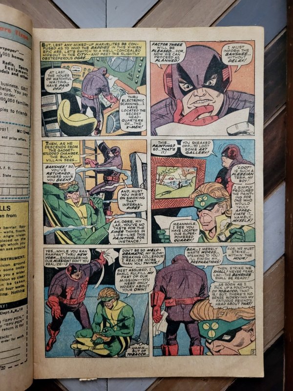 UNCANNY X-MEN #28 GD- (Marvel 1967) 1st App BANSHEE & THE OGRE Warner Roth Art