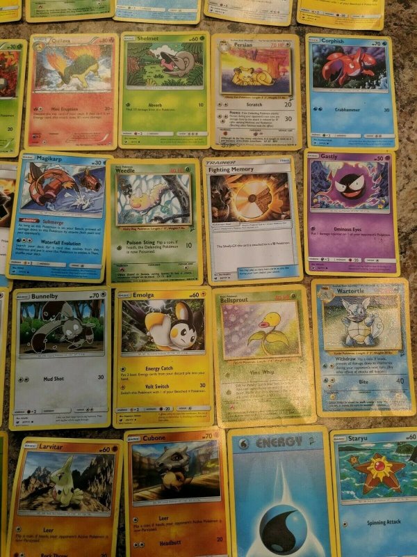 Pokemon cards Various  lot of 52 and Card Holder 1999-2017 very used 