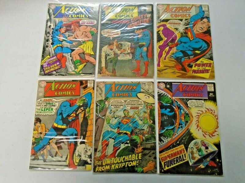 Silver Age Action Comics Lot 12¢ Covers #351-375 12 Diff Avg 4.0 VG (1967-1969)