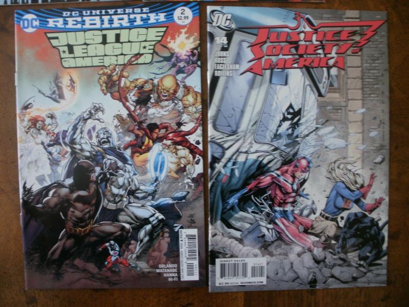 6 DC Comic Book: JUSTICE LEAGUE AMERICA #85 89 90 5 REBIRTH #2 SOCIETY #14