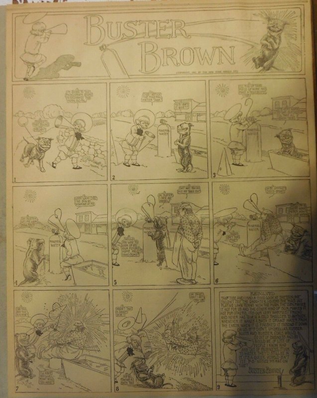 Buster Brown by RF Outcault from ?/1907 Full Size Page Black & White