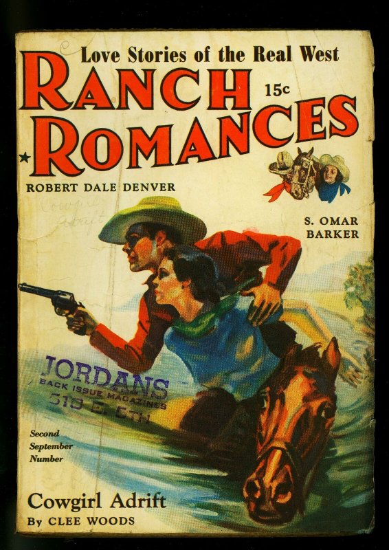 Ranch Romances Pulp 2nd September Number 1941- Clee Woods- VG