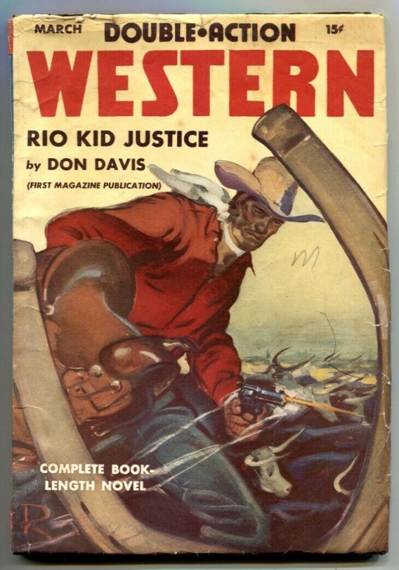 Double-Action Western Pulp March 1942- Rio Kid Justice VG-