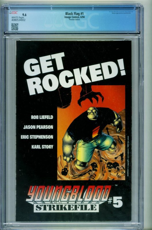 Black Flag #1  1994 - Image -CGC 9.6 - Comic Book-4080534002