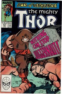The Mighty Thor #411 (1989 v1) Tom DeFalco Juggernaut 1st New Warriors VF+