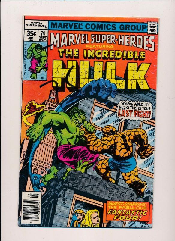 Marvel Super-Heros ft.THE INCREDIBLE HULK #74  FINE (SRU530)