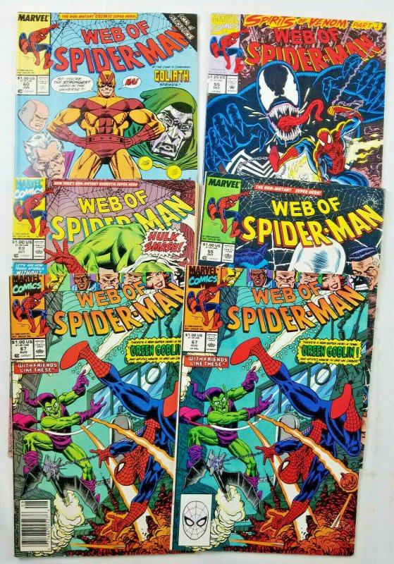 Lot Of 6 Web Of Spider Man 90s Comics 55 60 67 X2 69 95 Comic Books Copper Age Marvel Spider Man Hipcomic