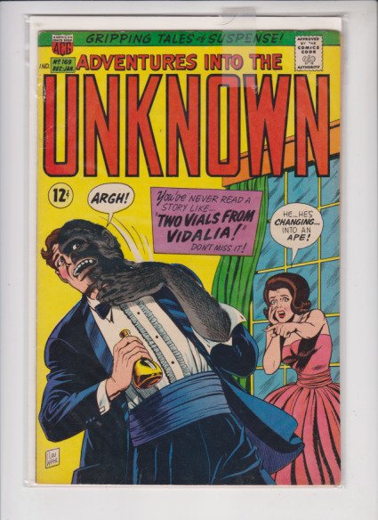 ADVENTURES INTO THE UNKNOWN #169 1966 AGC / HITLER HORROR / MED CONDITION