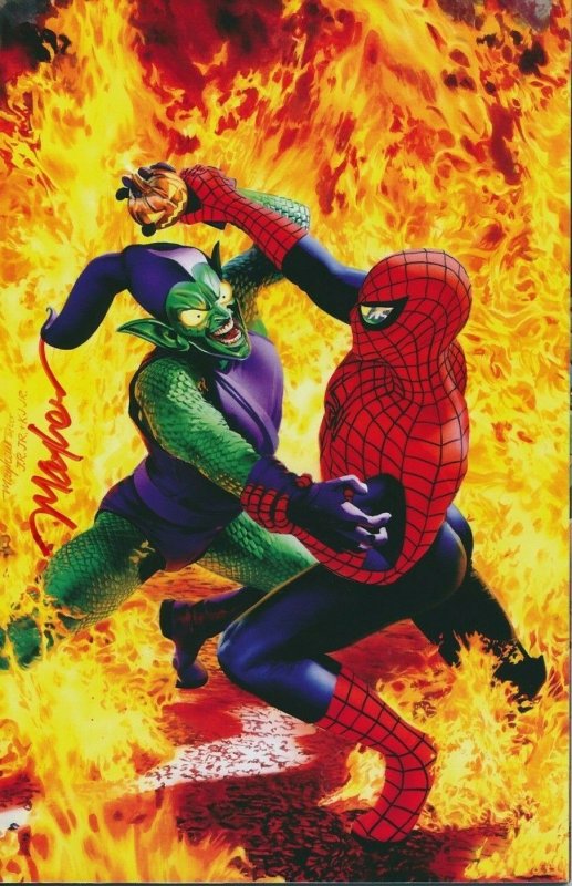 AMAZING SPIDER MAN #49 MIKE MAYHEW SIGNED SET OF TWO W/COA MARVEL COMICS EB202