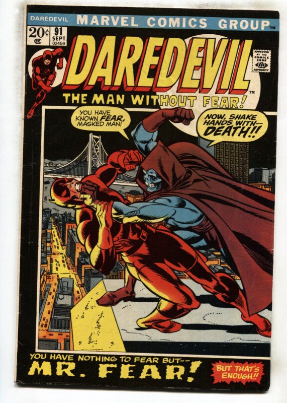 DAREDEVIL #91 comic book-Marvel-Mr. Fear-Bronze-Age