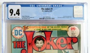 Joker #1 (1975) CGC 9.4 NEAR MINT - MUST HAVE FOR BATMAN COMIC COLLECTORS