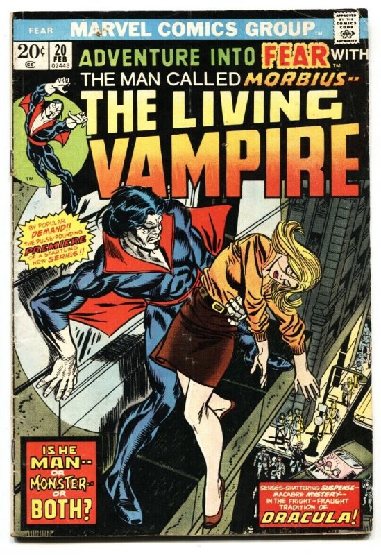 Fear #20 1973 comic book 1st solo Morbius Marvel VG
