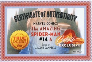 J Scott Campbell SIGNED Amazing Spiderman #14 JSC SEALED Marvel Comics