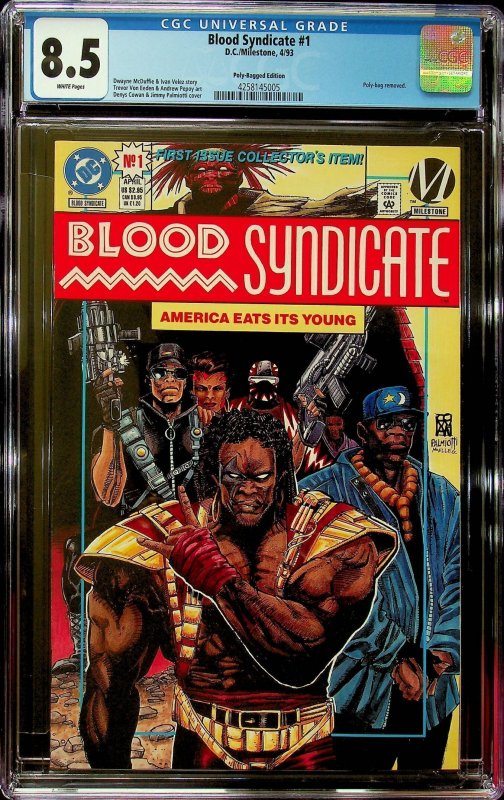 Blood Syndicate #1 (1993)-CGC 8.5-Cert#4258145005-with collector's bag &...