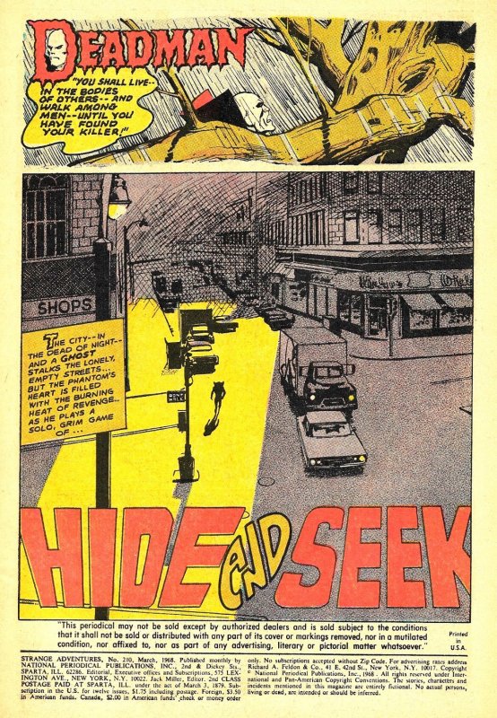 STRANGE ADVENTURES 210 (Mar1968) 6.5 FN+ Neal Adams' DEADMAN Seeks Justice!
