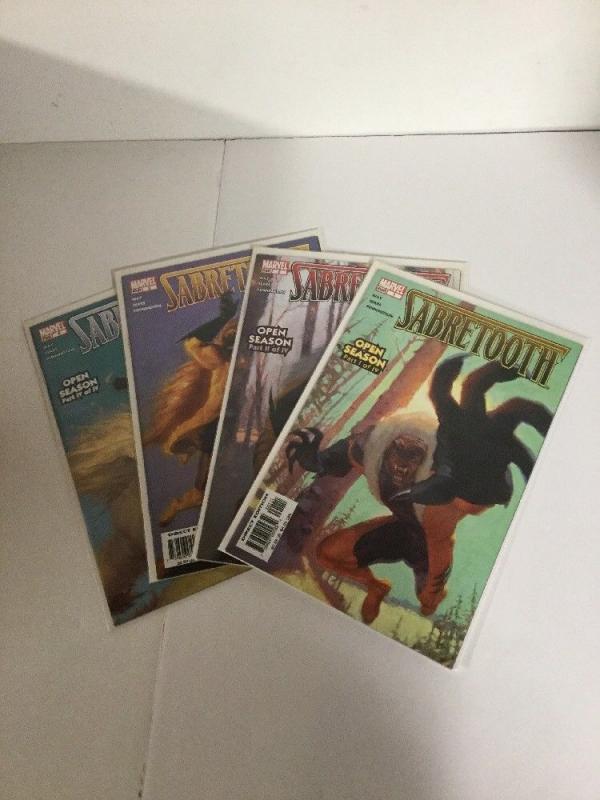 Sabretooth 1-4 Lot Set Run Nm Near Mint Marvel Comics Open Season