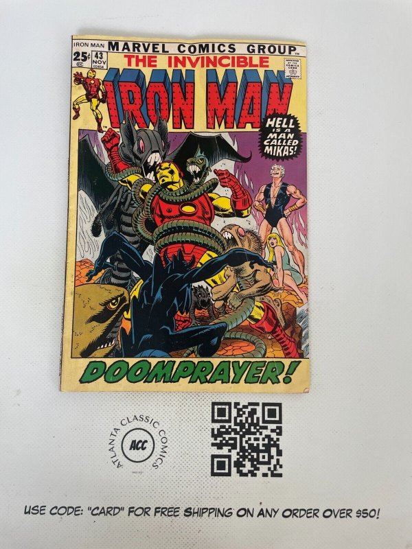 Invincible Iron Man # 43 VG Marvel Comic Book Nick Fury Avengers Hulk 11 J224