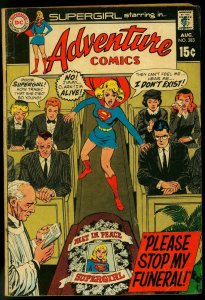 Adventure Comics #383 1969- Supergirl- Funeral cover- DC Comics VG