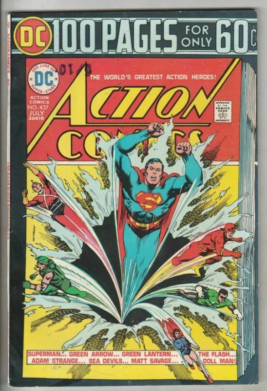 Action Comics # 437 Strict VF High-Grade 1st Reprints Sea Devil's, The Flash