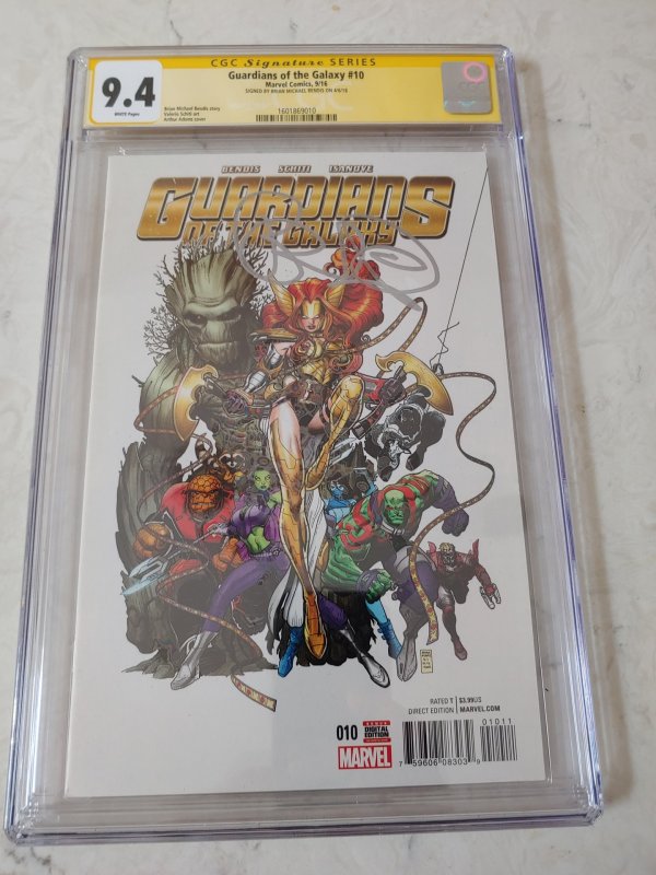 GUARDIANS OF THE GALAXY #10 CGC SS 9.4  SIGNED BY BRIAN MICHAEL BENDIS