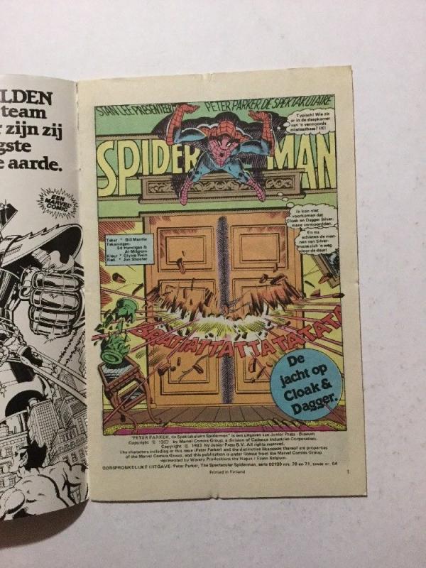 Spectacular Spider-man 3 1st First App. Of Cloak & Dagger F/VF Dutch Variant