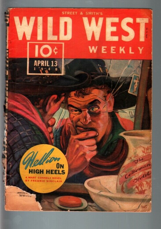 WILD WEST WEEKLY 4/13/1940-WESTERN PULP-SLEEPY SLOANE G-