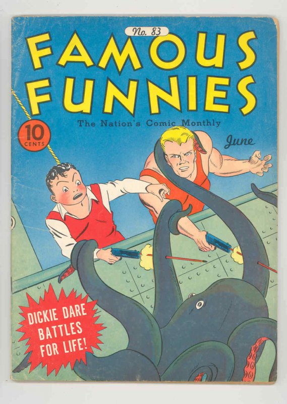 FAMOUS FUNNIES #83 HISTORIC SUPERHERO ORIGIN .1941, BUCK ROGERS - VIOLENCE  FN++ 