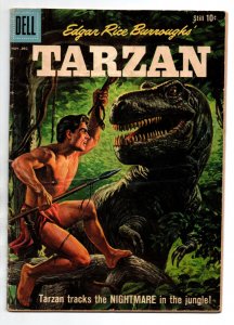 Tarzan #121 - T-Rex cover - dinosaur -Edgar Rice Burroughs - Dell - 1960 - (-VG)