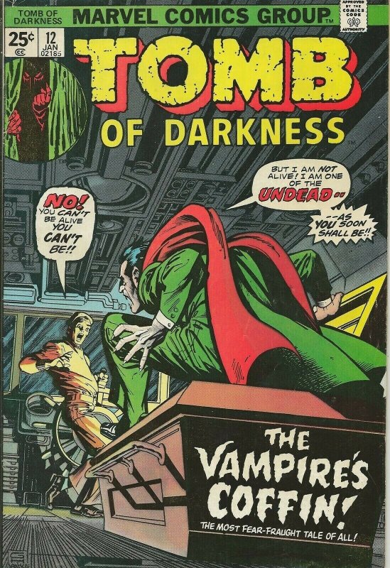 Tomb of Darkness #12 ORIGINAL Vintage 1975 Marvel Comics  