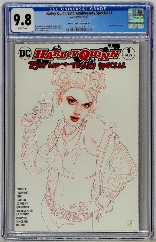 Harley Quinn 25th Anniversary Special 1 DC 2017 CGC 9.8 JETPACK Sketch Top Grade