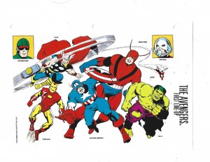 Official Handbook of the Marvel Universe Sheet- Avengers First Line-Up