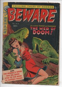 BEWARE #16, FR, Trojan, Web of Doom, Pre Code Horror 1953, more GA in store