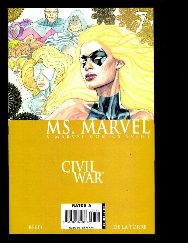 Lot Of 9 Ms. Marvel Comics 2 3 4 5 6 7 8 9 10 Civil War feat. Rogue Warbird SM1