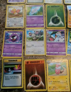 Pokemon cards Various  lot of 52 and Card Holder 1999-2017 very used 