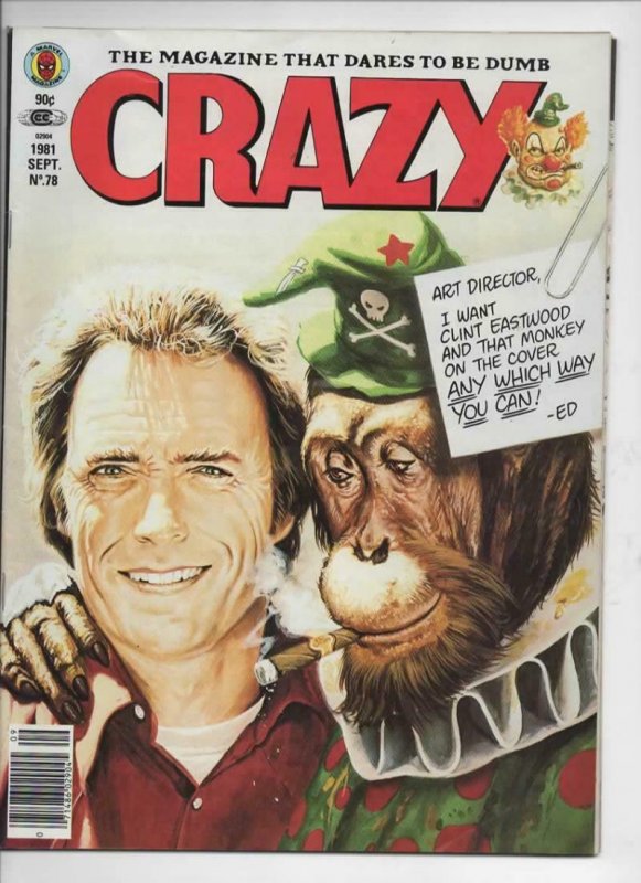 CRAZY #78 Magazine, FN, Clint Eastwood, Teen Hulk, 1973 1981, more in store